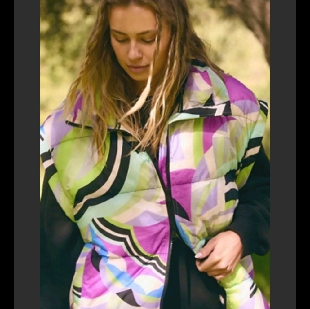 Free People Movement In A Bubble Printed Puffer Vest